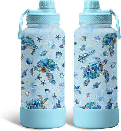 Pickleball 34oz Water Bottle with Spout Lid, Insulated Stainless Steel Travel Cup, Double Wall Vacuum Tumbler for Women Girls Ladies, Birthday Christmas Gift for Pickleball Lovers (1 pc)
