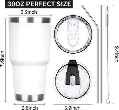 20oz Tumbler with Lid and Straw Double Wall Powder Coated Vacuum Insulated Coffee Tumbler Stainless Steel Insulated Travel Coffee Mug Spill-Proof Thermal Cup for Hot and Cold Beverage,Black