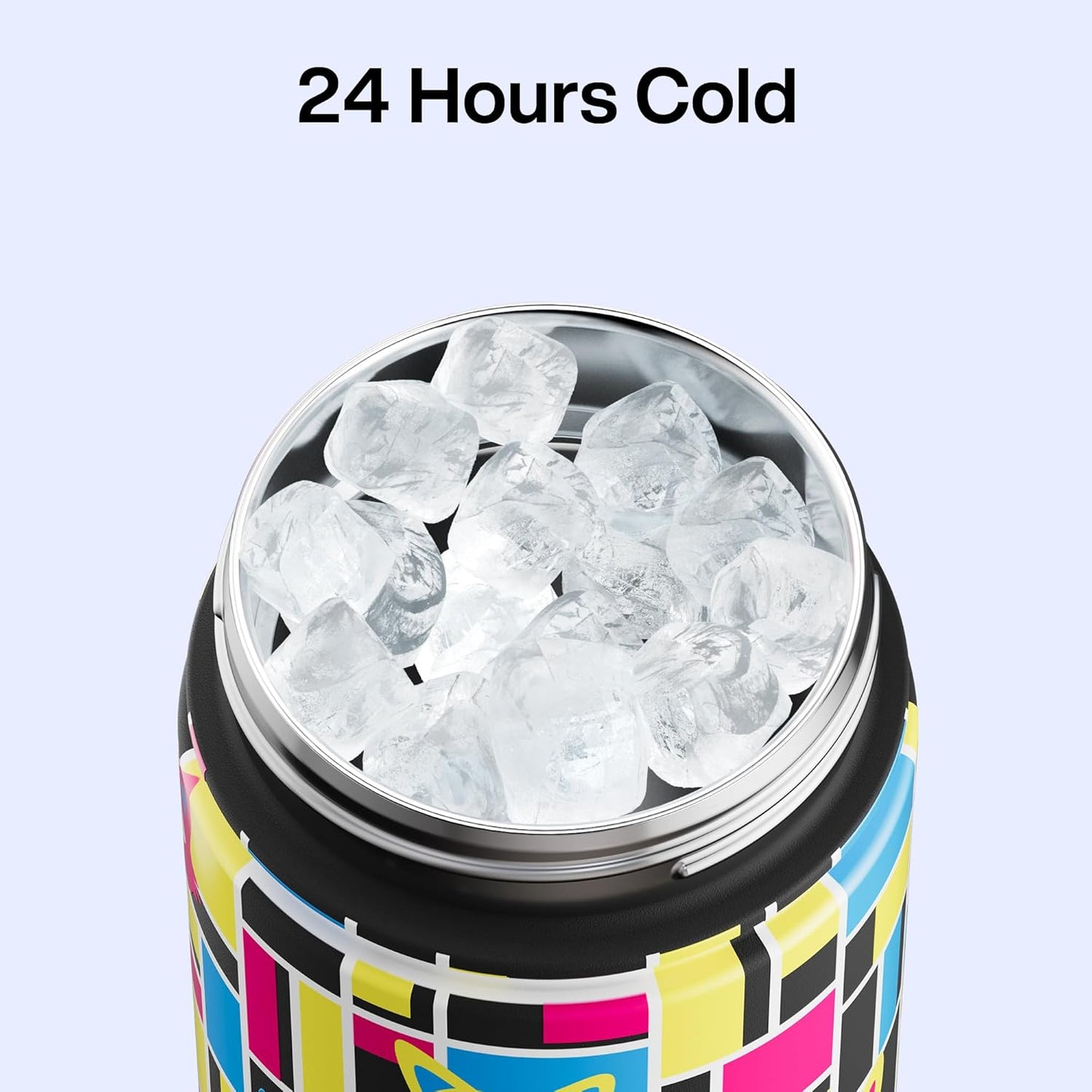 ENCOOL Insulated Water Bottle with Straw Stainless Steel Water Bottle, Leak-Proof, BPA-Free, Double Wall Vacuum Keeps Cold for 24 Hours for Sports, Travel, School (26 oz, Cotton Candy) - Colors B