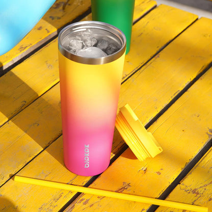 BJPKPK 22oz Insulated Tumbler With lid And Straw Stainless Steel Tumblers Travel Coffee Mug Reusable Thermal Cup,Sky