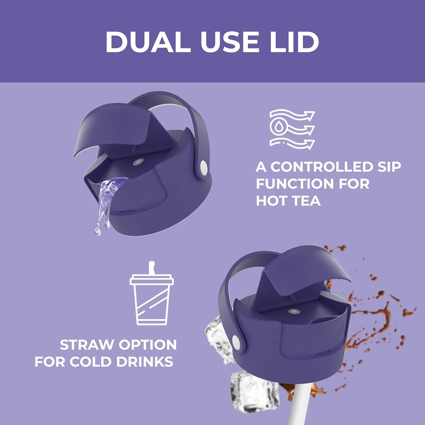 22 oz Ceramic Lined Tea Infuser Travel Tumbler, Micro-Mesh Stainless Steel Infuser, Pure Taste Ceramic Interior, Triple Insulated 12hr Hot Cold, Dual Sip & Straw Lid, Scratch-Resistant