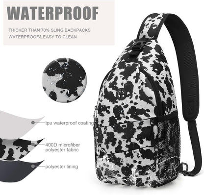 Pritent Crossbody Bags for Women Men Trendy Sling Bag Backpack Casual Chest Bag with Convertible Shoulder Strap