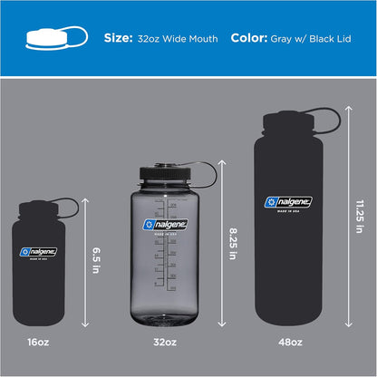 Nalgene 32 oz Wide Mouth Water Bottle | BPA-Free, Durable & Leak Proof, Lightweight Bottle for Hiking & Gym, Work & Travel