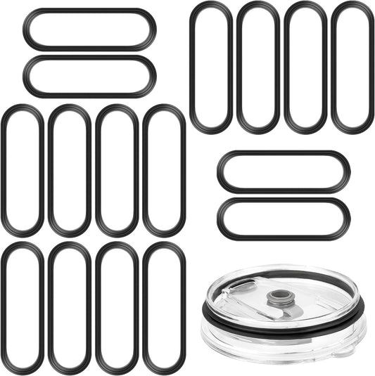 16PCS 20ozReplacement Rubber Lid Ring, 3.7inch Diameter Gasket Seals, compatible with 20oz straws, leak proof silicone cup cover gasket seal ring parts, for water bottle O-ring cup cover replacement