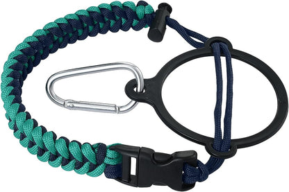 IRON °FLASK Paracord Handle - Fits Wide Mouth Water Bottles - Durable Carrier, Secure Accessories, Survival Strap Cord, Safety Ring, and Carabiner - Seven Core Paracord Bracelet