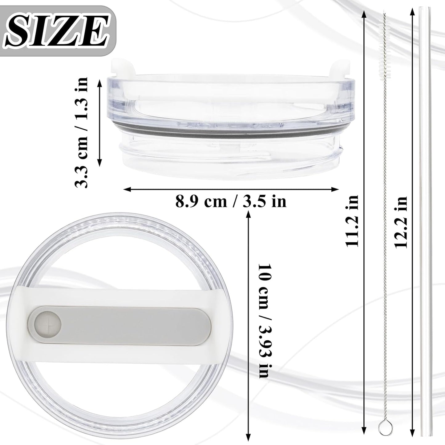40oz Tumbler Lid Compatible for Stanley, 2 Pack Replacement Tumbler Lids Fit for Stanley Quencher 2.0 Tumbler 40 OZ, with Straws and Cleaning Brush (Orchid)
