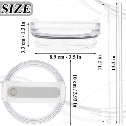 40oz Tumbler Lid Compatible for Stanley, 2 Pack Replacement Tumbler Lids Fit for Stanley Quencher 2.0 Tumbler 40 OZ, with Straws and Cleaning Brush (Orchid)