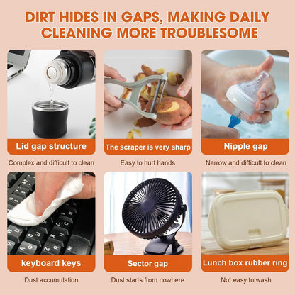 3 in 1 Cup Lid Cleaning Brush, 3 in 1 Multifunctional Cleaning Brush Portable Cup Lid Cleaner for Bottle Gap Tight Spaces Cup, Portable Cup Lid Cleaner with Brush, 3 Pcs