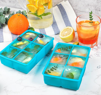 Webake Water Bottle Ice Cube Tray with Silicone Lids, 2 Pcs Long Ice Stick Molds - Stackable & Space-Saving, Perfect for Highball Drinks, Cocktail Parties & Sports Bottles