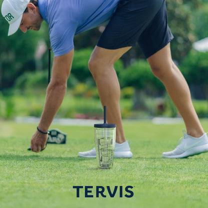 Tervis Venture Lite Pickleball - Spike Dink Ace Made in USA Double Walled Insulated Tumbler Travel Cup Keeps Drinks Cold & Hot, 24oz Water Bottle, Classic