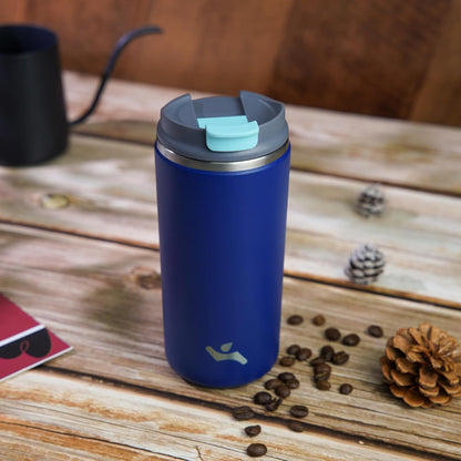 Konokyo Tumbler with Lid, 16 oz Travel Coffee Mug Double Wall Vacuum Stainless Steel Thermal Metal Cup Insulated Water Bottle,Navy Blue