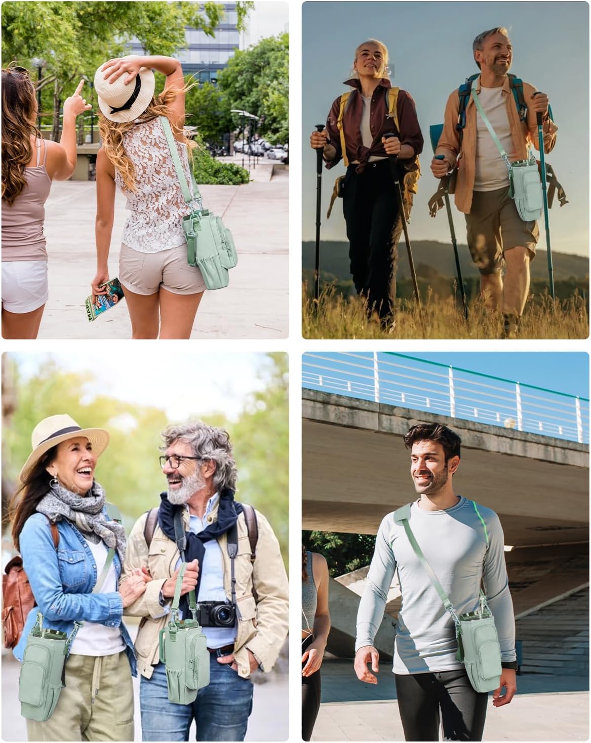 sportsnew Water Bottle Carrier Bag with Phone Pocket for 30oz 40oz Tumbler with Handle Accessories Insulated Water Bottle Holder Pouch with Strap Crossbody with Straw Cover