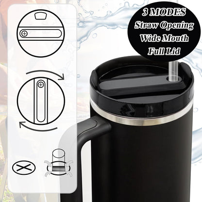 40oz Tumbler Lid Compatible for Stanley, 2 Pack Replacement Tumbler Lids Fit for Stanley Quencher 2.0 Tumbler 40 OZ, with Straws and Cleaning Brush (Orchid)