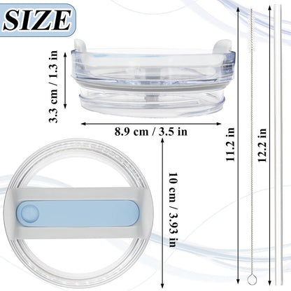 40oz Tumbler Lid Compatible for Stanley, 2 Pack Replacement Tumbler Lids Fit for Stanley Quencher 2.0 Tumbler 40 OZ, with Straws and Cleaning Brush (Orchid)