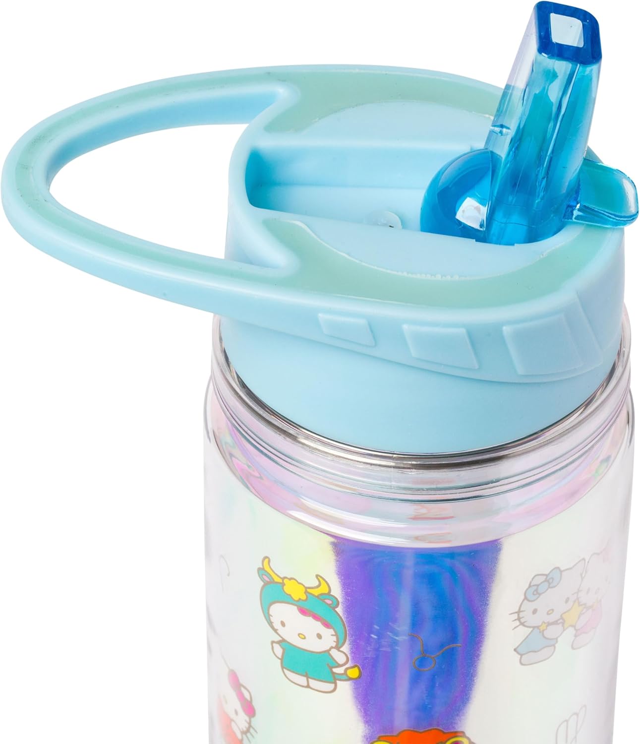 Silver Buffalo Sanrio Hello Kitty Milk Carton Pattern Plastic Boba Tumbler w Lid and Wide Straw, 24 Ounces