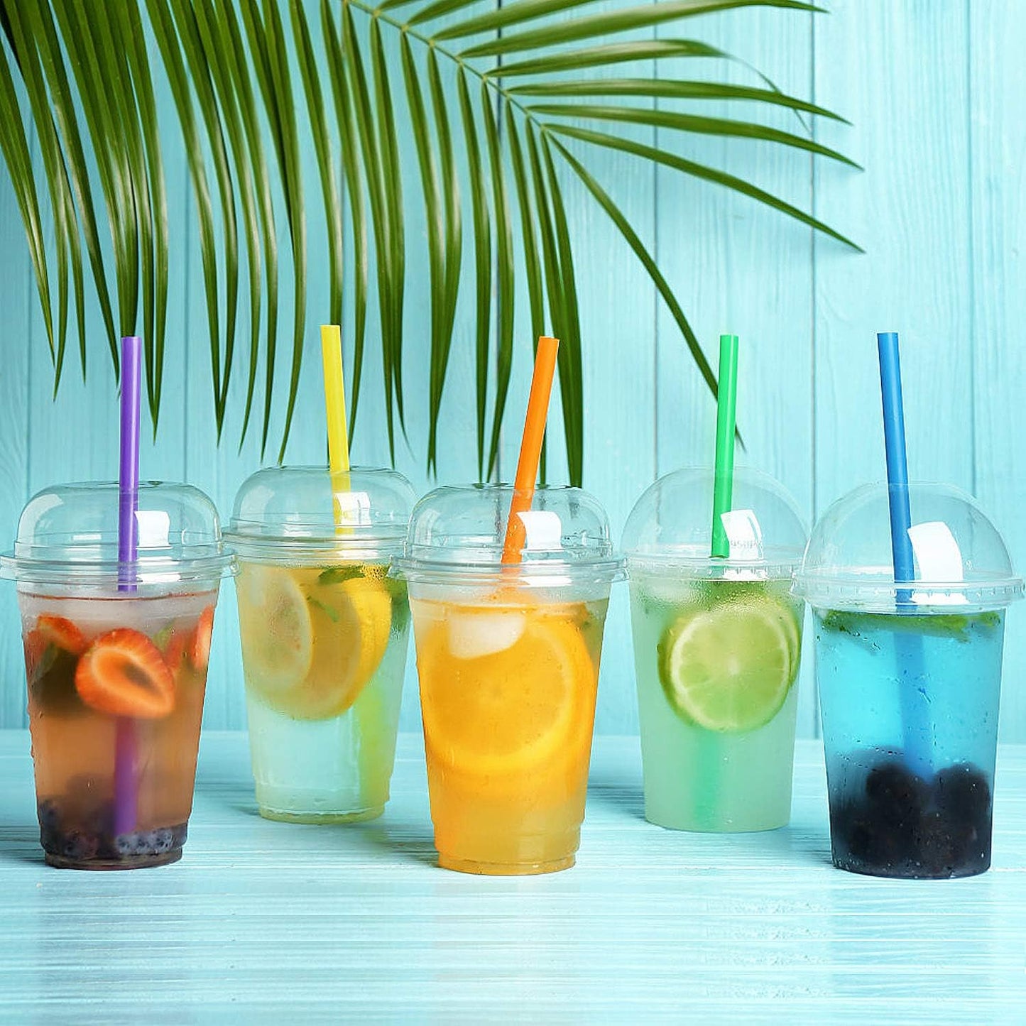 100 Pcs Jumbo Smoothie Straws Boba Straws,Individually Wrapped Multi Colors Disposable Plastic Large Wide-mouthed Milkshake Bubble Tea Drinking Straw(0.43" Diameter and 9.45" long)
