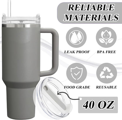 40oz Tumbler Lid Compatible for Stanley, 2 Pack Replacement Tumbler Lids Fit for Stanley Quencher 2.0 Tumbler 40 OZ, with Straws and Cleaning Brush (Orchid)