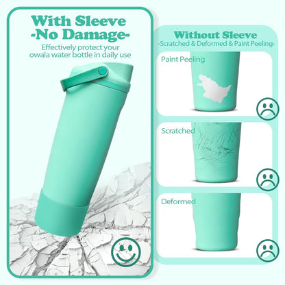 2PCS Silicone Boots for Owala 30oz & 40oz FreeSip Sway Bottles & Tumblers – Non-Slip, Scratch-Resistant, Stability Enhancer for Owala Accessories (Eucalyptus Green) - Colors A