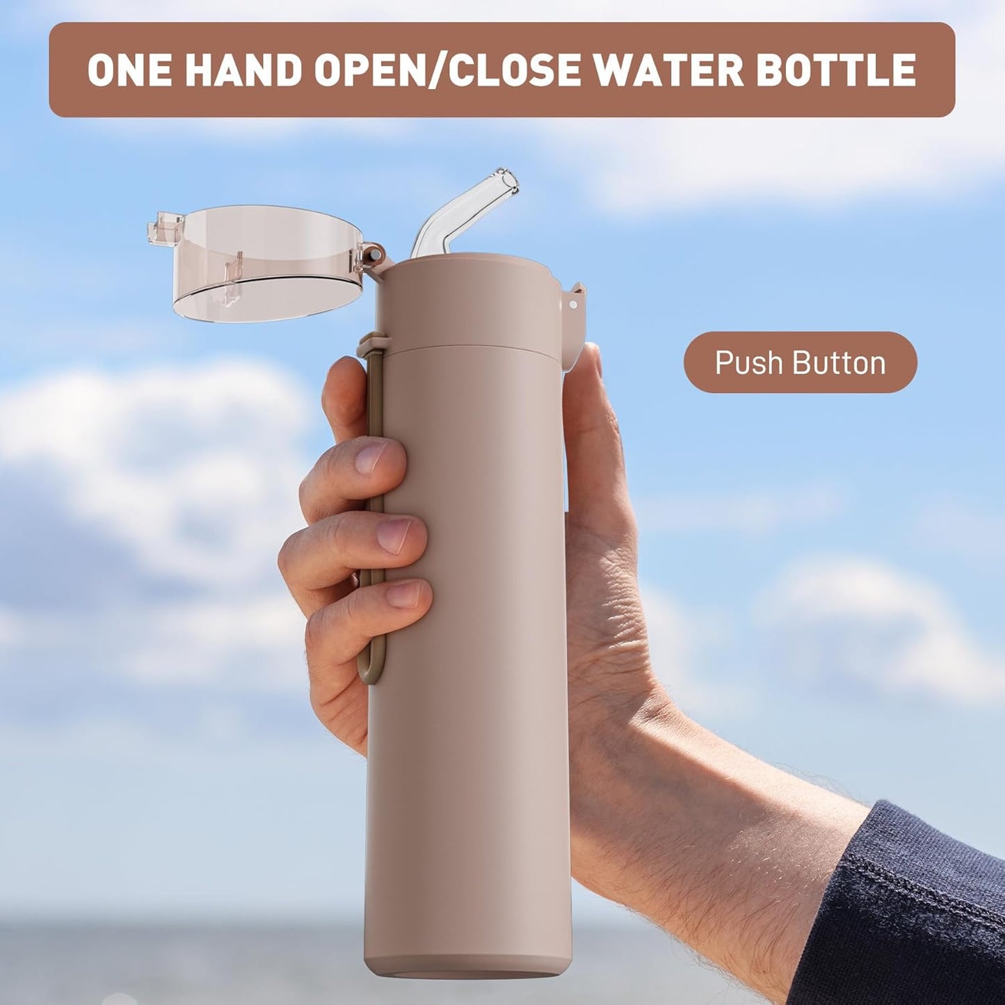 5oz Small Water Bottles with Straw, Mini Water Bottle with One-Hand Open Design, Leak-Proof Locking Lid for Hot&Cold Drinks, Small Travel Water Bottle - 100% Leakproof for School, Travel...(Mint)