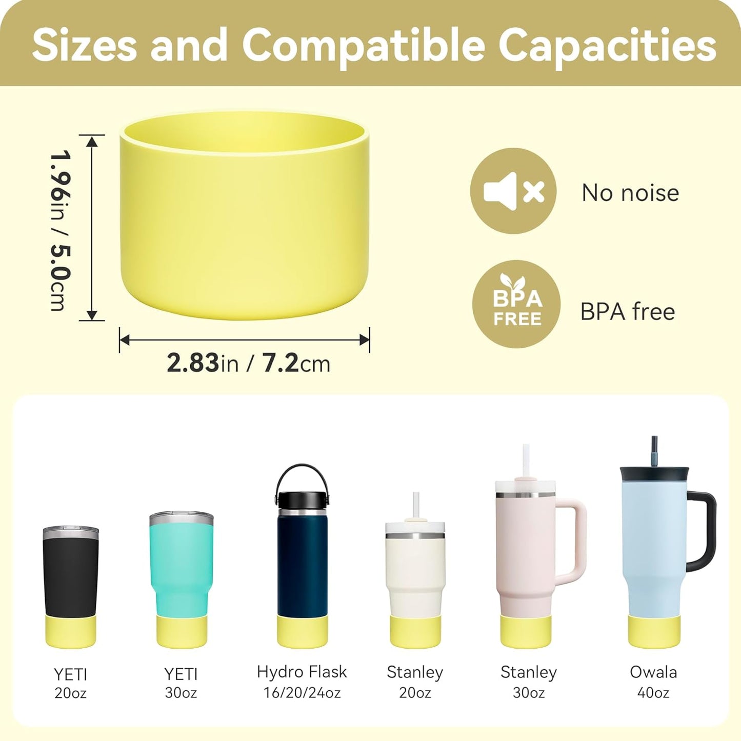 2 Pack Silicone Boot Protectors | Compatible with YETI Rambler 20/30oz, 10oz Tumbler, 20/30oz Travel Mugs | Universal Fit for 2.75-2.85" Base | BPA-Free | Dishwasher Safe (Canyon Red)