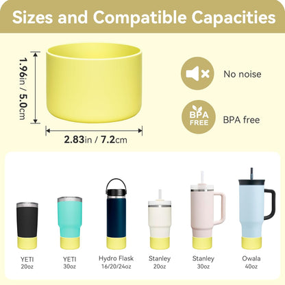 2 Pack Silicone Boot Protectors | Compatible with YETI Rambler 20/30oz, 10oz Tumbler, 20/30oz Travel Mugs | Universal Fit for 2.75-2.85" Base | BPA-Free | Dishwasher Safe (Canyon Red)