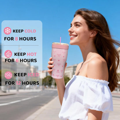 Universal Iced Coffee Sleeve,32oz Double Wall Stainless Steel Insulator Fits 16-32oz Starbucks/Dunkin/McDonalds Cups,Reusable Iced Coffee Cup Holder,Leak-Proof Tumbler for Hot,Cold Drink