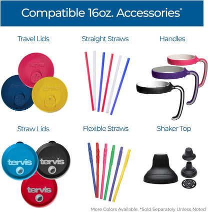 Tervis Travel Lid Made in USA Double Walled Insulated Tumbler Travel Cup Keeps Drinks Cold & Hot, Fits 16oz Tumblers, Navy