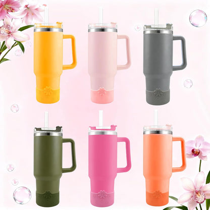 Hpbel Protective Silicone Boot for Stanley Cup Accessories Compatible with Stanley Cup Boot 40/30z and More Bottles with 2.95in Bottom for Water Bottle Flower Tumbler Accessories