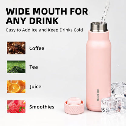 BJPKPK Stainless Steel Water Bottle,21oz insulated Reusable Bottle,Leakproof Metal Thermal Flask Double Wall,Keep Drinks Cold and Hot,Mint Green