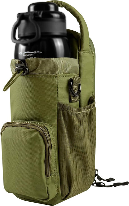 JACZZO Magnetic Gym Bag for Men and Women, Magnetic Water Bottle Holder for Gym, Small Gym Bag, Gym Gifts for Women and Men (Black, <40 OZ)