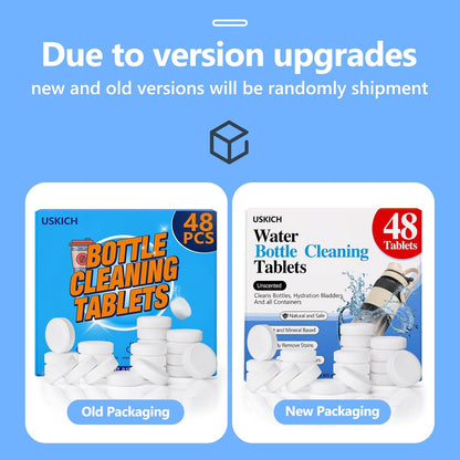 96Pack Water Bottle Cleaning Tablets, Bottle Bright Clean Stainless Steel, Thermos, Tumbler, Insulated and Reusable Water Bottles,Removes Stubborn Stains and Odors