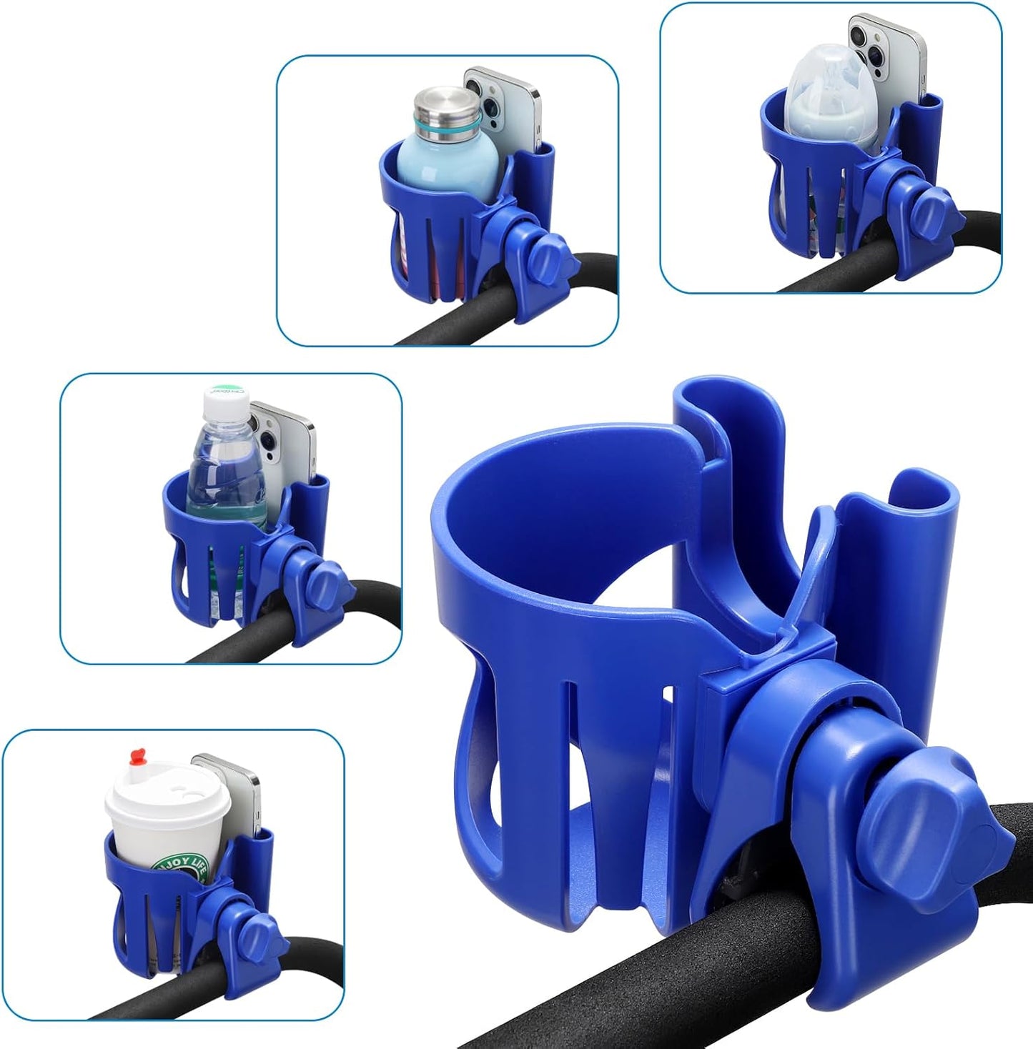 Accmor Stroller Cup Holder, Universal Cup Holder for Walker Wheelchair Bike, 360° Rotatable Stroller Cup Holder Attachment Accessories for Walker, Wheelchair, Scooter