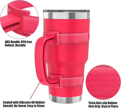11 Colors Anti-Slip Adjustable Tumbler Cup Handle Fit 20 Oz to 44 Oz of YETI, RTIC, Ozark Trail, Simple Modern, SIC, SUNWILL, Tervis and More Brand Travel Tumbler Cup Mug NO Brand Limitid Black