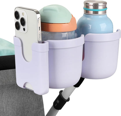 Accmor Stroller Cup Holder with Phone Holder, Bike Cup Holder, Universal Cup Holder for Uppababy Nuna Doona Strollers, 2-in-1 Cup Holder for Walker, Wheelchair, Scooter - Colors A