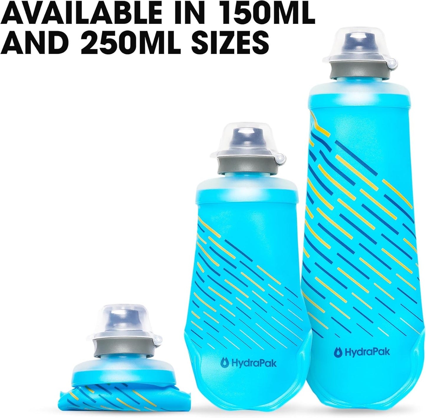 HydraPak SoftFlask - Collapsible Nutrition Flask (150ml or 250ml) - BPA Free, Easy Open Cap, Foldable, Lightweight