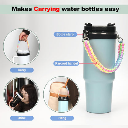 Wongeto Paracord Handle Strap for Stanley Cup - Heavy Duty Compatible with Stanley 40oz 30oz Tumbler, Stanley Cup Accessories