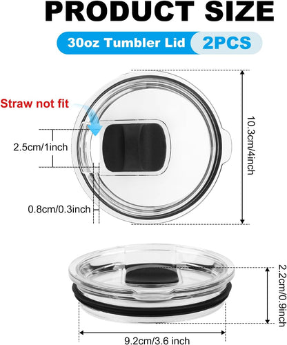 30 oz Tumbler Lid for Yeti, 3 Pcs Magnetic Replacement Lids for Yeti Rambler 30/32 oz Tumbler, 14 oz Mug 35 oz Straw Mug, Travel Spill Proof Cup Lids Covers with Magnetic Slider Switch, BPA Free