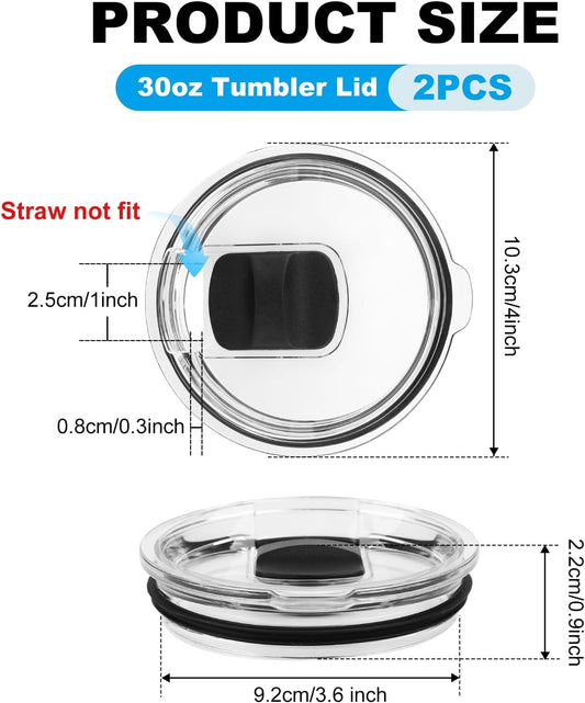 30 oz Tumbler Lid for Yeti, 3 Pcs Magnetic Replacement Lids for Yeti Rambler 30/32 oz Tumbler, 14 oz Mug 35 oz Straw Mug, Travel Spill Proof Cup Lids Covers with Magnetic Slider Switch, BPA Free