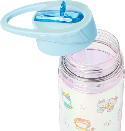 Silver Buffalo Sanrio Hello Kitty Milk Carton Pattern Plastic Boba Tumbler w Lid and Wide Straw, 24 Ounces