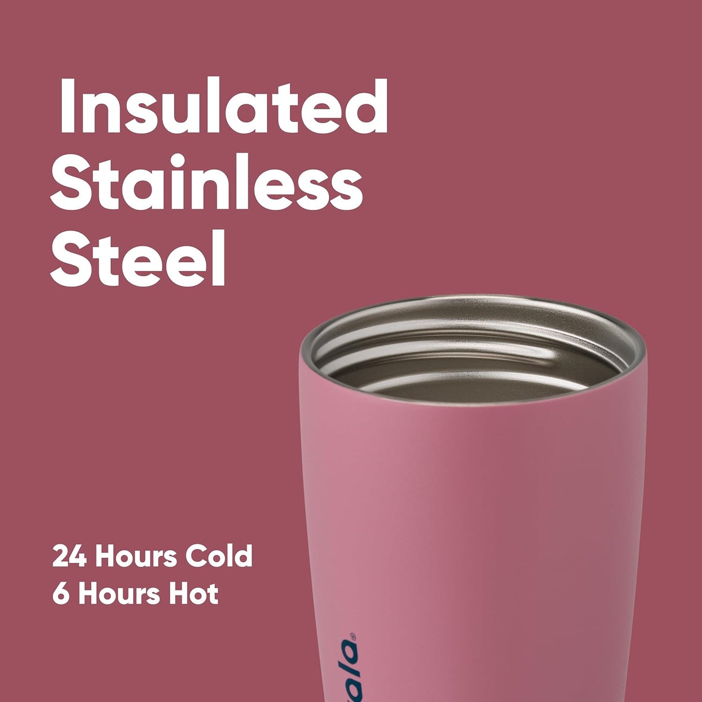 Owala SmoothSip Slider Insulated Stainless Steel Coffee Tumbler, Reusable Iced Coffee Cup, Hot Coffee Travel Mug, BPA Free 20 oz, Grey/Blue (High Dive)