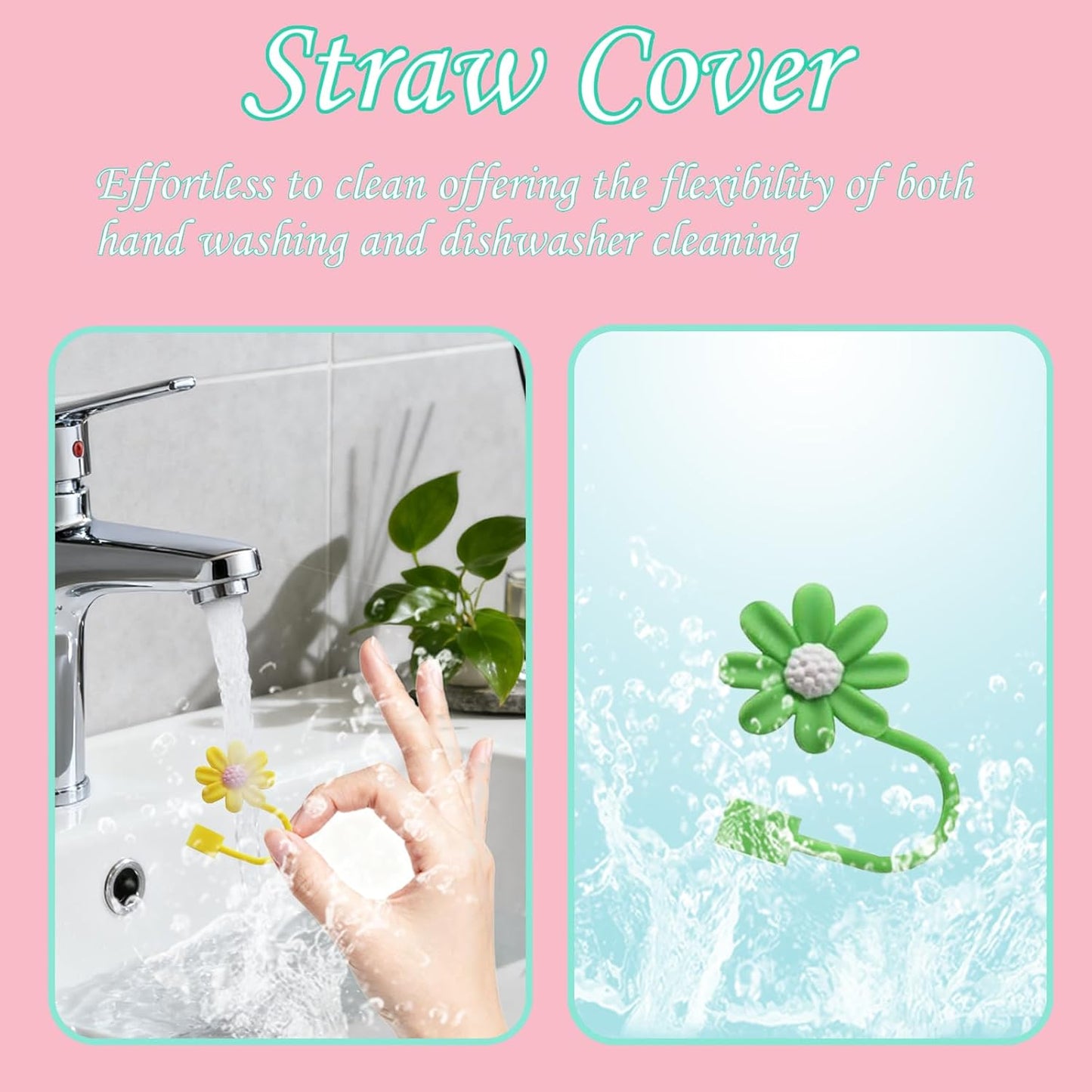 15Pcs Straw Toppers for Stanley Cup, Silicone 10mm Straw Cover Cap for Stanley 30 40oz Tumblers, Reusable Lid Accessories