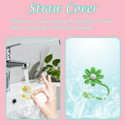 15Pcs Straw Toppers for Stanley Cup, Silicone 10mm Straw Cover Cap for Stanley 30 40oz Tumblers, Reusable Lid Accessories