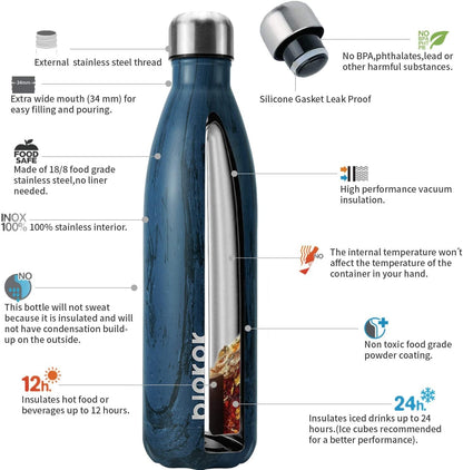 BJPKPK Insulated Water Bottle 12oz Small Stainless Steel Water Bottles Reusable Metal Thermal Keep Cold and Hot,Dreamy Purple - Colors A