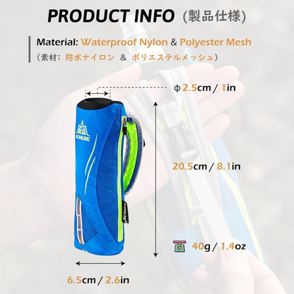 TRIWONDER Handheld Water Bottle for Running, Quick Grip Chill 17 oz Handheld Soft Water Bottle with Hand Strap Hydration Pack, BPA Sport Soft Flask (Blue)