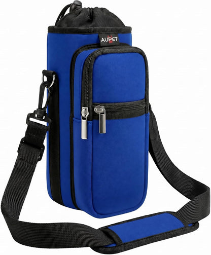 AUPET Water Bottle Sling Bag Sleeve Holder Carrier 25/32/40/64 oz,Insulated Crossbody Water Bottle Case Cover with Strap and Pockets for Men/Women Walking Hiking