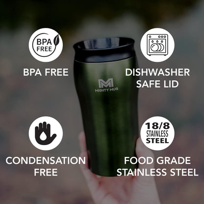 Mighty Mug | The Untippable Mug | Grips When Hit, Lifts for Sips | Insulated Stainless Steel Tumbler | Cupholder Friendly | Gifts for Women Men All | Leakproof | 6 Hour Hot / 24 Cold | 16oz | Teal