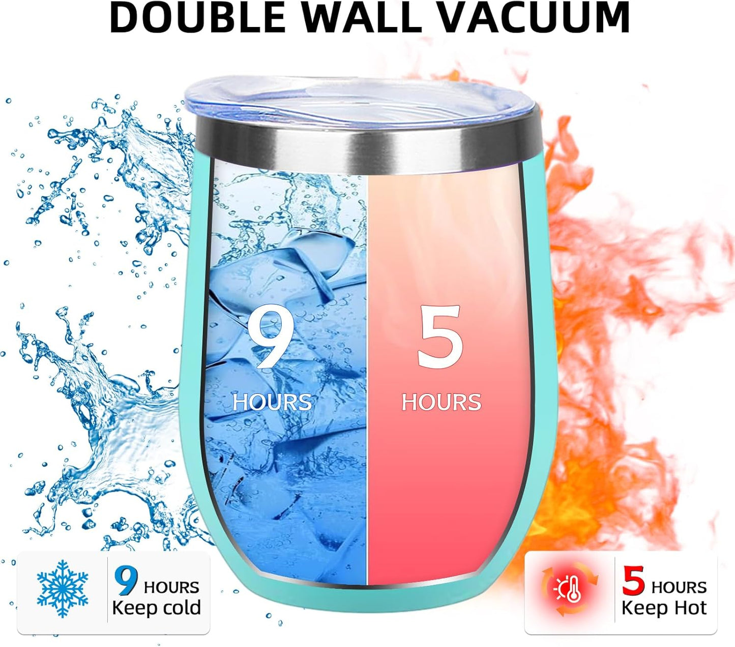 12oz/4 Pack Wine Tumbler Glasses with Lid Stemless Double Wall Vacuum Stainless Steel Travel Tumbler Keeping Cold & Hot for Wine,Coffee,Cocktails,Drinks-Family and Gifts (Multi color-dark)