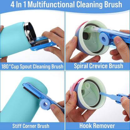 XANGNIER 5 Pcs Water Bottle Cleaner Brush Set for Owala 24oz/32oz/40oz Cup,Multifunctional Bottle Brush and Long Straw Cleaner Brush,Cleaning Kit for Owala/Stanley/Yeti Tumbler Cup Accessories