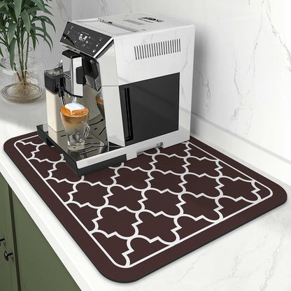 WISELIFE Dish Drying Mat Super Absorbent Drying Mat Large Dish Drying Mats for Kitchen Counter Easy Clean Dish Mat Kitchen Drying Mat15"x 18" Stylish Grey