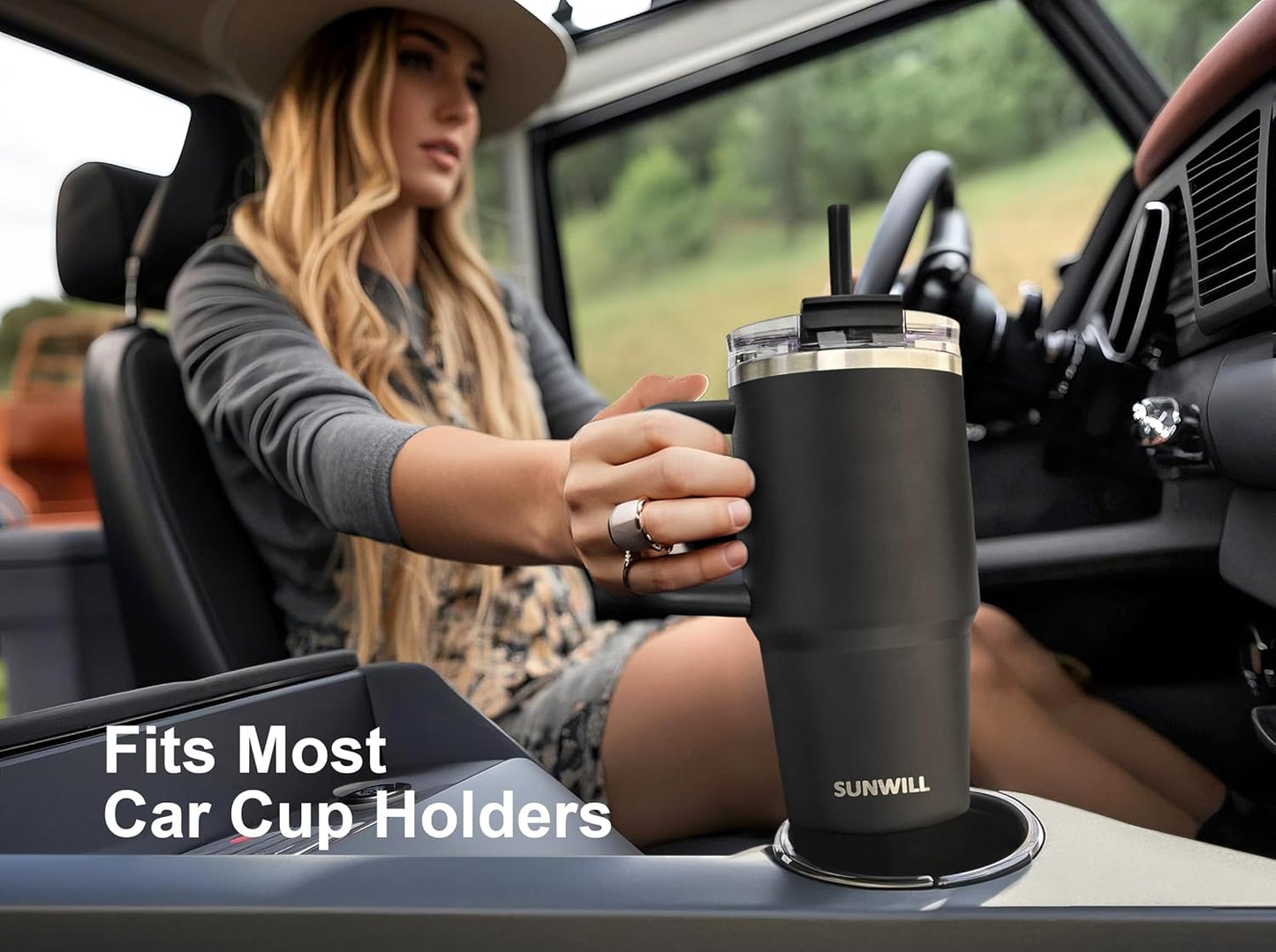 SUNWILL 20 oz Tumbler with Handle and Straw Leak Proof,Travel Coffee Mug with Lid, Stainless Steel Cup Insulated for Office & Gym, Cupholder Friendly, Powder Coated Orchid